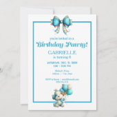 Whimsical Fun Teal Birthday  Einladung (Vorderseite)