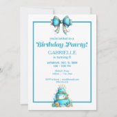 Whimsical Fun Teal Birthday Einladung (Vorderseite)