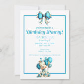 Whimsical Fun Teal Birthday Einladung (Vorderseite)