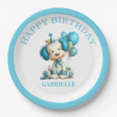 Whimsical Fun Teal Birthday  Pappteller (Vorderseite)