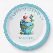Whimsical Fun Teal Birthday Pappteller (Vorderseite)