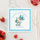 Whimsical Fun Teal Birthday  Serviette (Beispiel)