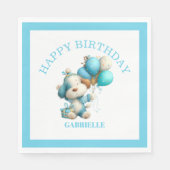 Whimsical Fun Teal Birthday  Serviette (Vorderseite)