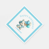 Whimsical Fun Teal Birthday  Serviette (Ecke)