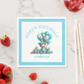 Whimsical Fun Teal Birthday Serviette (Beispiel)