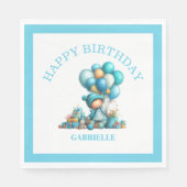 Whimsical Fun Teal Birthday Serviette (Vorderseite)