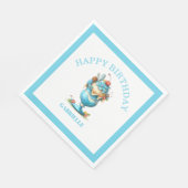 Whimsical Fun Teal Birthday  Serviette (Ecke)