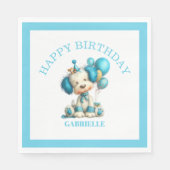 Whimsical Fun Teal Birthday Serviette (Vorderseite)