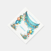 Whimsical Fun Teal Birthday Serviette (Ecke)