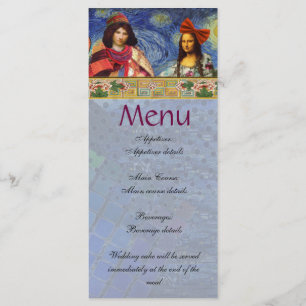 Whimsical Fun Vintage Wedding Menü Menükarte