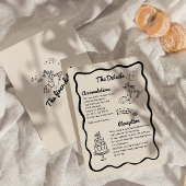 Whimsical fun Wedding Details Enclosure Card Dankeskarte