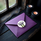 Whimsical Fun Wicked Hexe Happy Halloween Runder Aufkleber