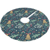 Whimsical Fun Winter Weihnachtsgrafik Polyester Weihnachtsbaumdecke (Schrägansicht)