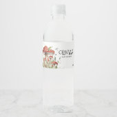 Whimsical Fungi Mushroom Fall Baby Dusche Wasserflaschenetikett (Vorderseite)