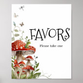 Whimsical Fungi Mushroom Fall Baby Duschfavoriten Poster (Vorne)