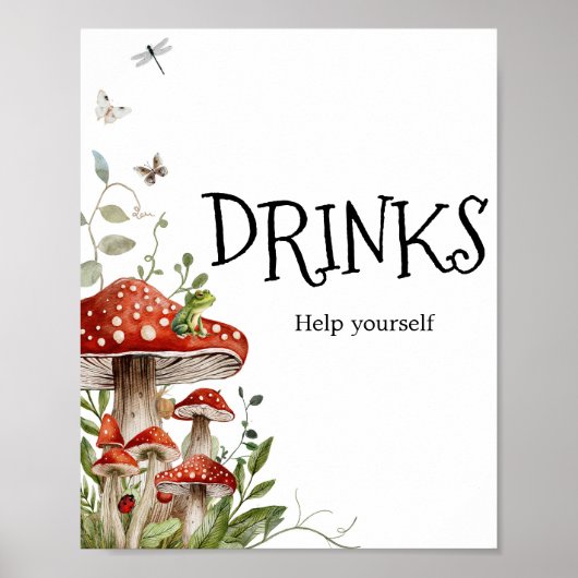 Whimsical Fungi Mushroom Fall Baby Duschgetränke Poster (Vorne)