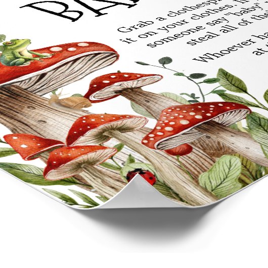 Whimsical Fungi Mushroom Fall Sprich nicht Baby Poster (Ecke)