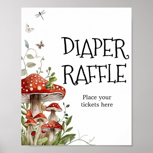 Whimsical Fungi Mushroom Fall Windeln Raffel Poster (Vorne)