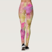 Whimsical funky abstrakte Wasserfarbenmarmor Legie Leggings (Rückseite)