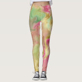 Whimsical funky abstrakte Wasserfarbenmarmor Legie Leggings (Vorderseite)