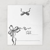 Whimsical Funky Black Bow Christmas Dinner Party Platzkarte (Außenseite Aufgefaltet)