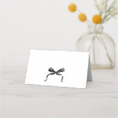 Whimsical Funky Black Bow Christmas Dinner Party Platzkarte (Rückseite)