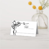 Whimsical Funky Black Bow Christmas Dinner Party Platzkarte (Vorderseite)