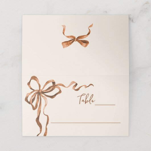 Whimsical Funky Boho Bow Christmas Dinner Party Platzkarte (Außenseite Aufgefaltet)