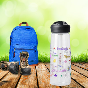 Whimsical Funky Colorful Shapes - Personalisierter Trinkflasche