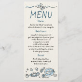 Whimsical Funky Decor Handwritten Wedding Menu Menükarte (Vorderseite)