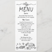 Whimsical Funky Decor Handwritten Wedding Menu Menükarte (Vorderseite)