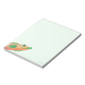 Whimsical Funky Fish Painting Orange und Green Notizblock (Rotiert)