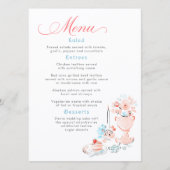 Whimsical Funky Hand Drawn Dusty Blue Wedding Menu Menükarte (Vorderseite)