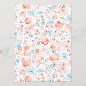 Whimsical Funky Hand Drawn Dusty Blue Wedding Menu Menükarte (Rückseite)