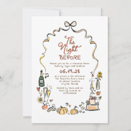 Whimsical Funky Hand Drawn Fall Rehearsal Dinner Einladung