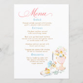 Whimsical Funky Hand Drawn Pastel Wedding Menu Menükarte (Vorderseite)