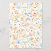 Whimsical Funky Hand Drawn Pastel Wedding Menu Menükarte (Rückseite)