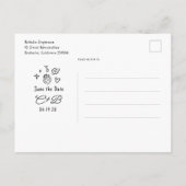 Whimsical Funky Hand Drawn Save the Date Ankündigungspostkarte (Rückseite)