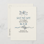 Whimsical Funky Hand Drawn Save The Date Ankündigungspostkarte (Vorne/Hinten)
