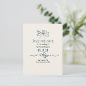 Whimsical Funky Hand Drawn Save The Date Ankündigungspostkarte (Stehend Vorderseite)