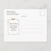 Whimsical Funky Hand Drawn Save the Date Ankündigungspostkarte (Rückseite)