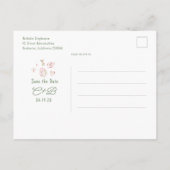 Whimsical Funky Hand Drawn Save The Date Ankündigungspostkarte (Rückseite)