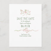 Whimsical Funky Hand Drawn Save The Date Ankündigungspostkarte (Vorderseite)
