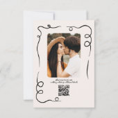 Whimsical Funky Hand Drawn Wedding Foto Save The Date (Rückseite)