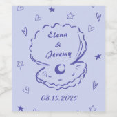 Whimsical Funky Hand Drawn Wedding Wine Label Weinetikett (Einzelnes Label)