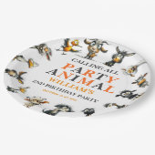 Whimsical Funny Animals 2nd Birthday Party Pappteller (Schrägansicht)