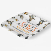 Whimsical Funny Animals 2nd Birthday Party Pappteller (Gewinkelt)