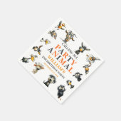 Whimsical Funny Animals 2nd Birthday Party Serviette (Ecke)