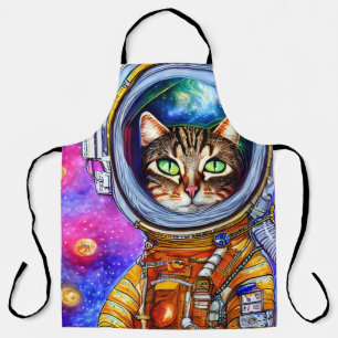 Whimsical Funny Astronaut Cat Schürze