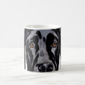 Whimsical Funny Black Great Dane Sie beobachten Kaffeetasse (Mittel)